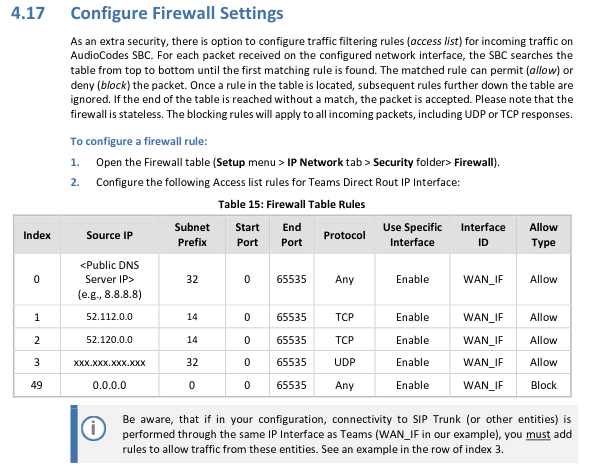Updated Firewall Settings Section