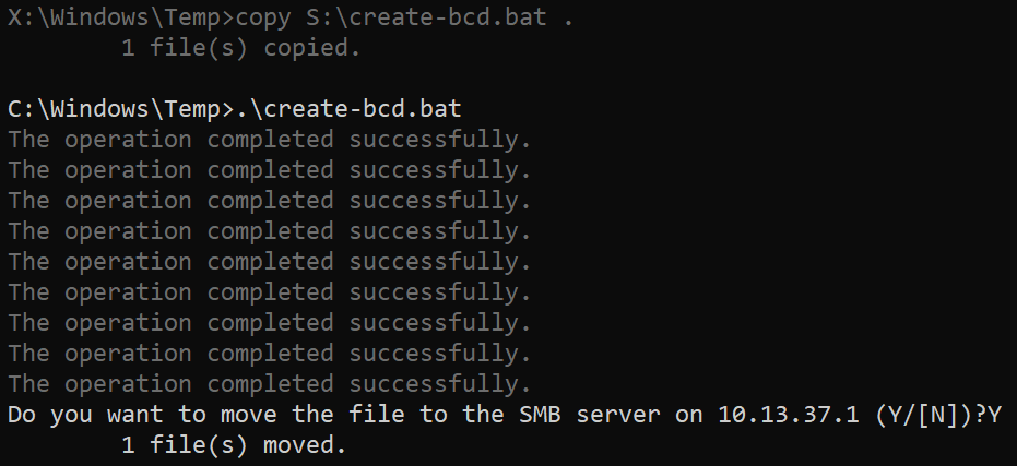 Creation of the modified BCD file