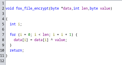The decompiled function used for de- and encryption