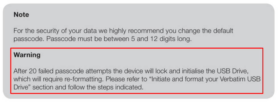 Manual device lock warning