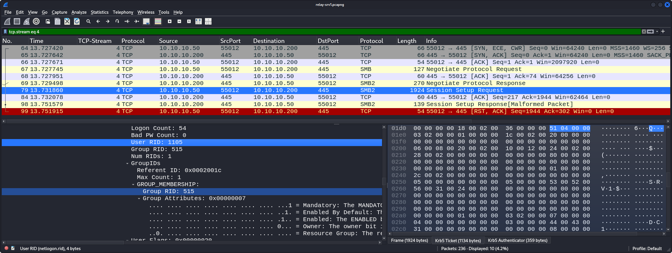 Authentication source is srv1$ (2)