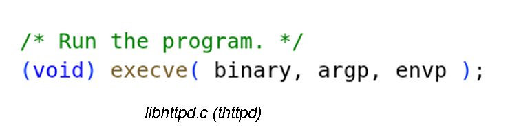 Process execution via execve() in libhttpd.c