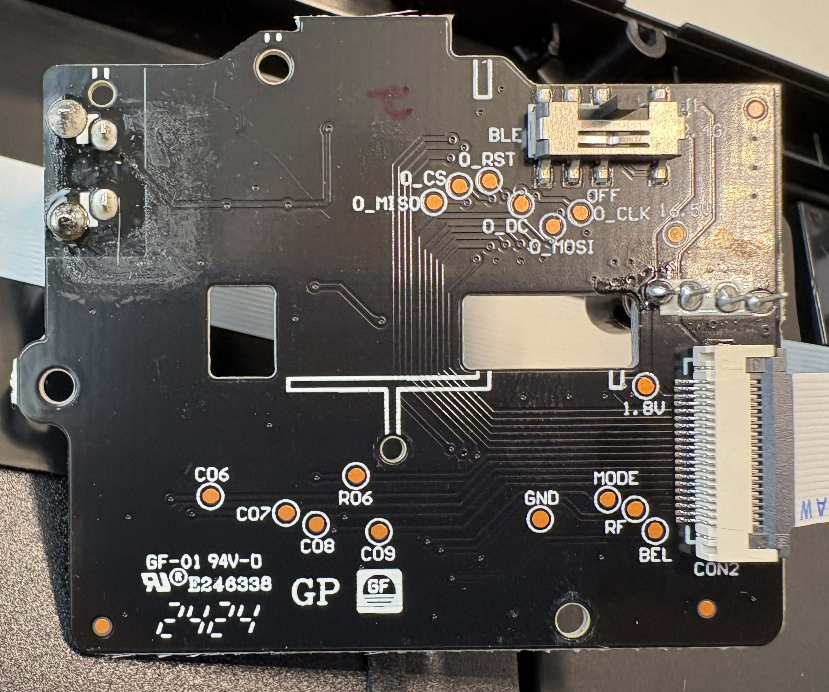 OLED display PCB markings