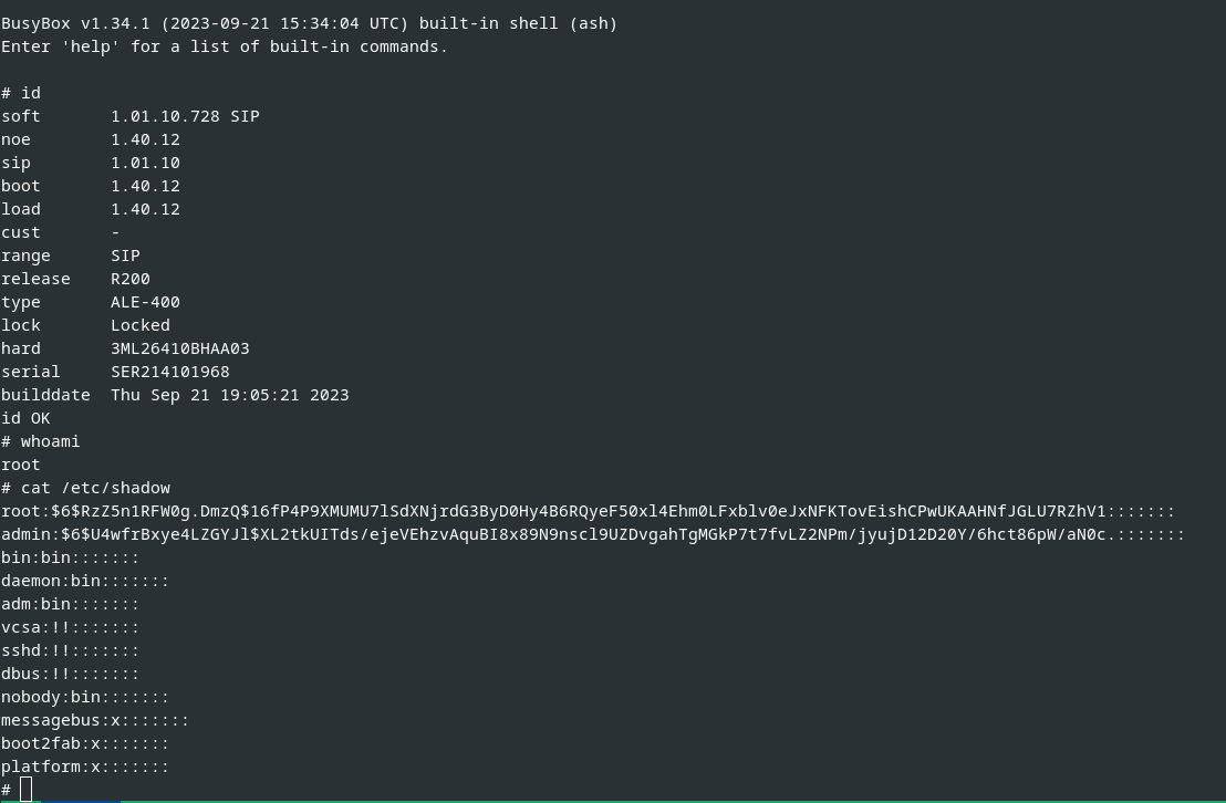 Successfully installed manipulated firmware