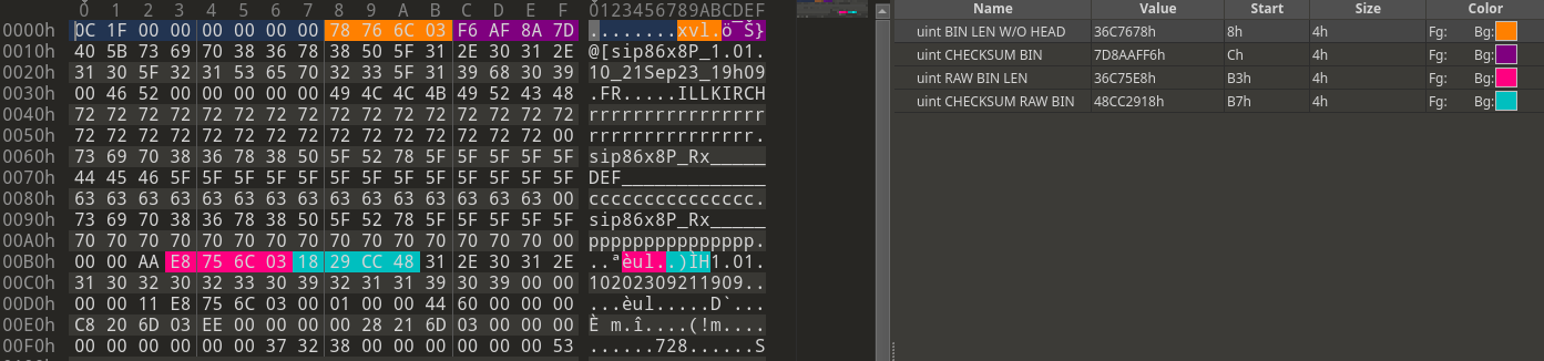Modified firmware header
